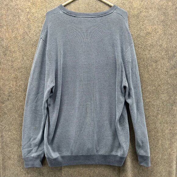 Southern Tide Sweatshirt Men 2XL Blue Heather Cotton Waffle Knit Crewneck - Picture 3 of 10